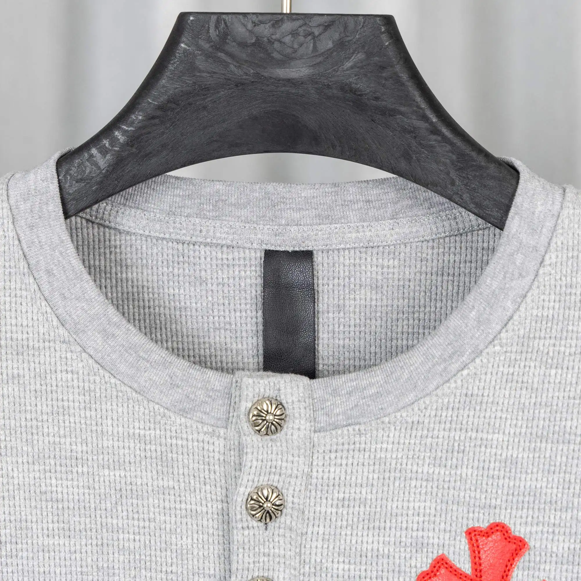 Chrome Hearts Waffle-Knit Long-Sleeve Henley D20019748 — view 4
