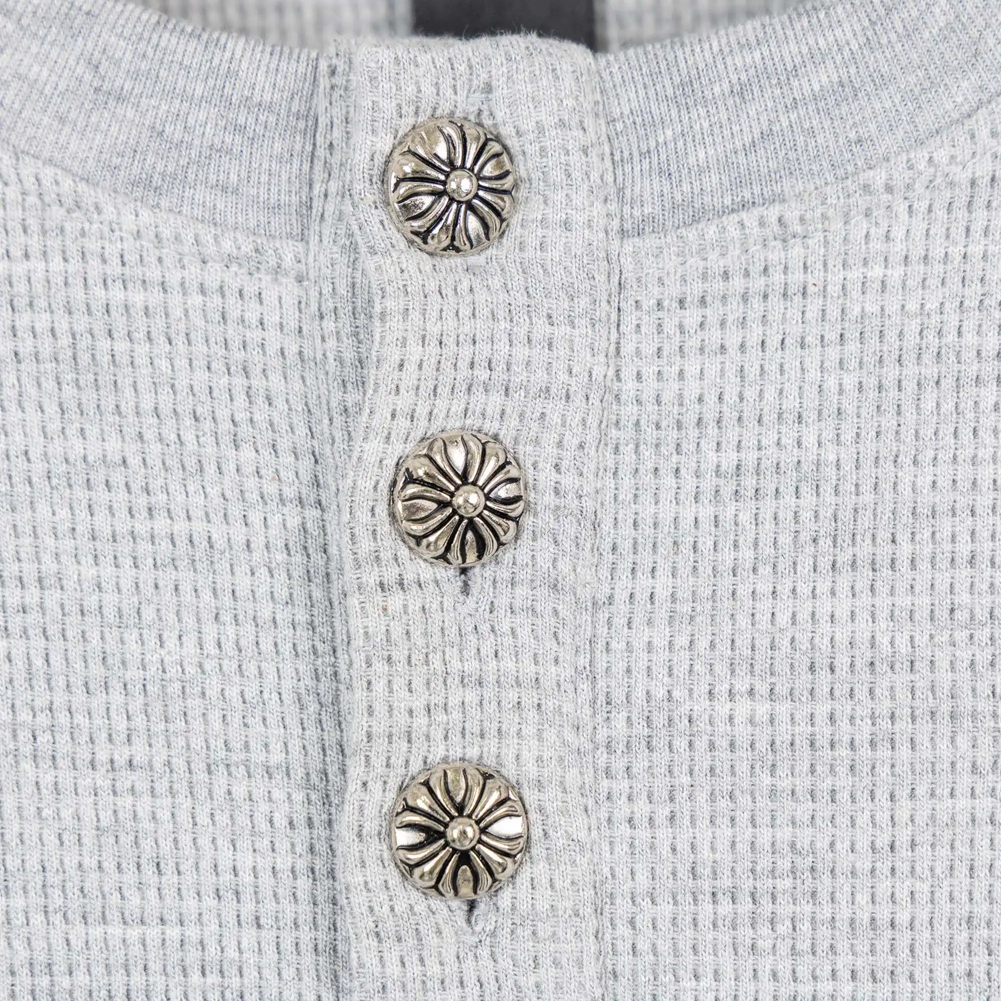 Chrome Hearts Waffle-Knit Long-Sleeve Henley D20019748 — view 5