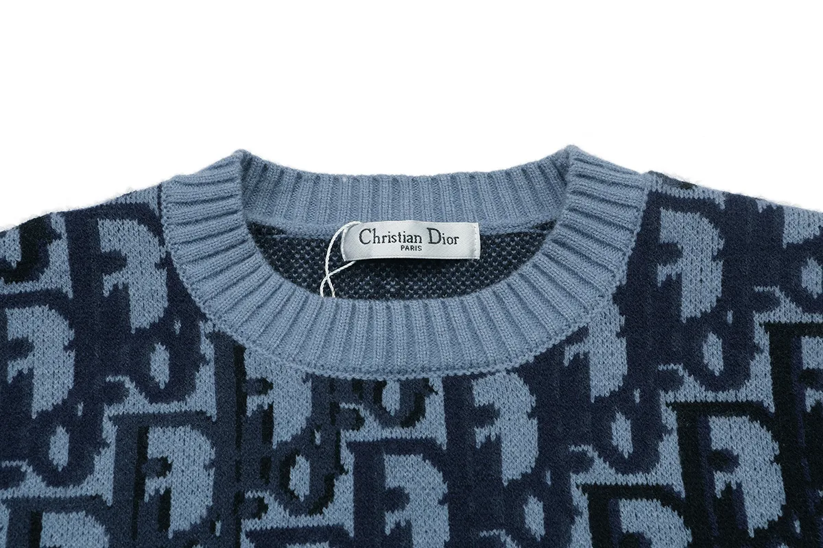 Oblique Jacquard Crew-Neck Sweater D20019796 — view 3