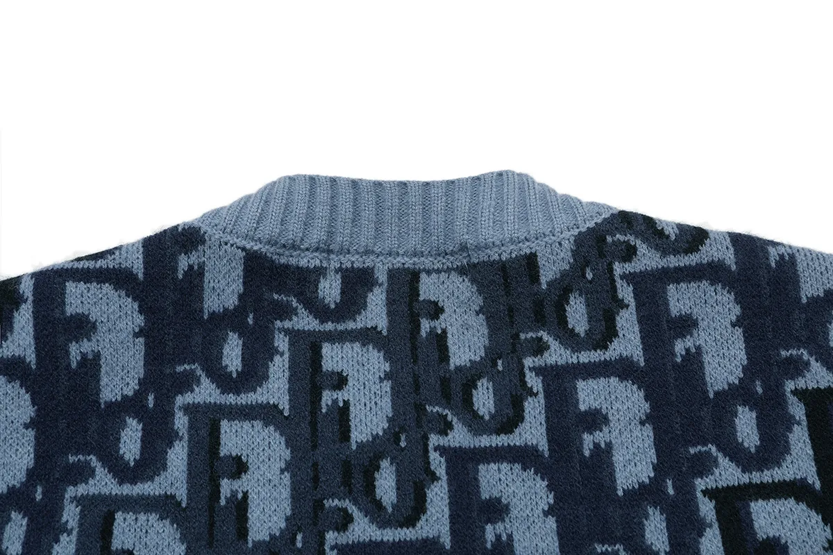 Oblique Jacquard Crew-Neck Sweater D20019796 — view 4