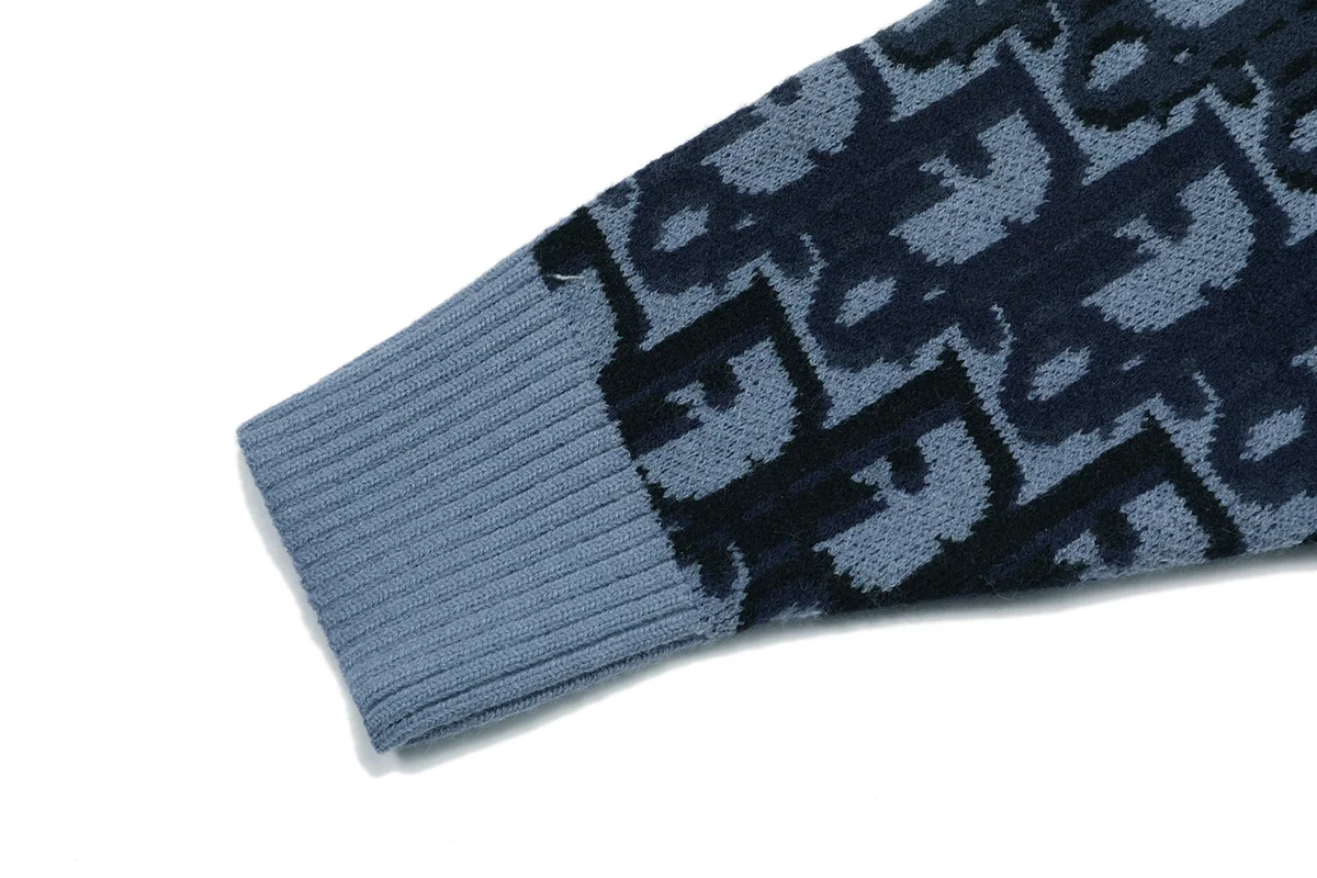 Oblique Jacquard Crew-Neck Sweater D20019796 — view 5