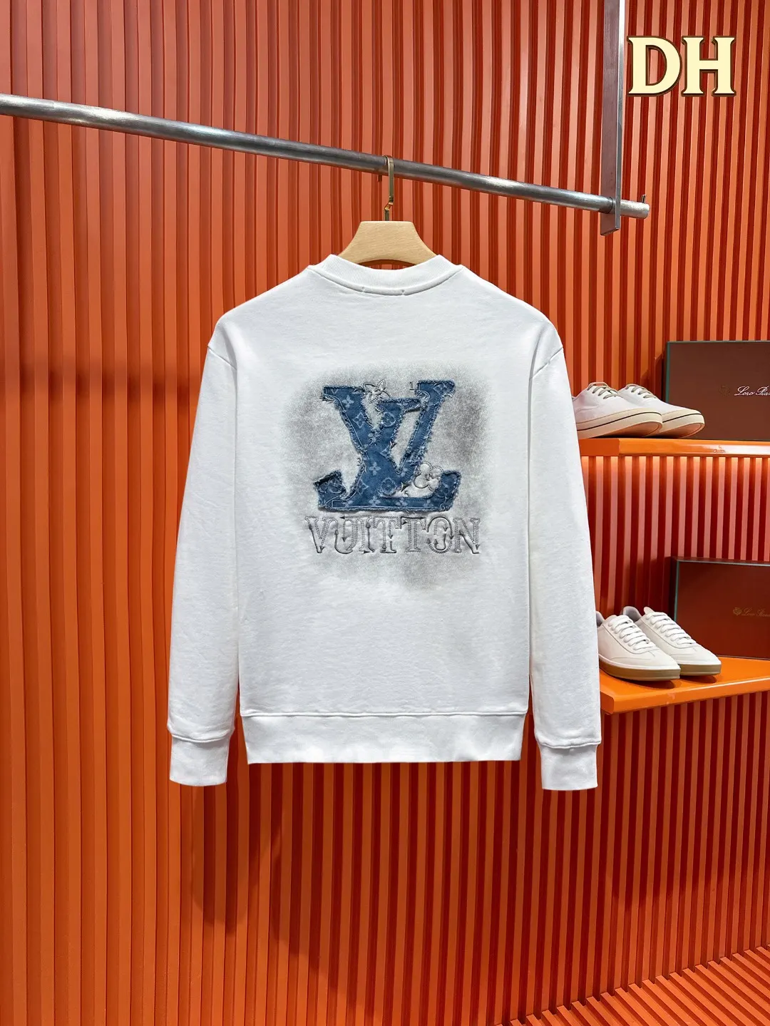 Denim Patch Logo Crew-Neck Sweatshirt D20519708 — view 2