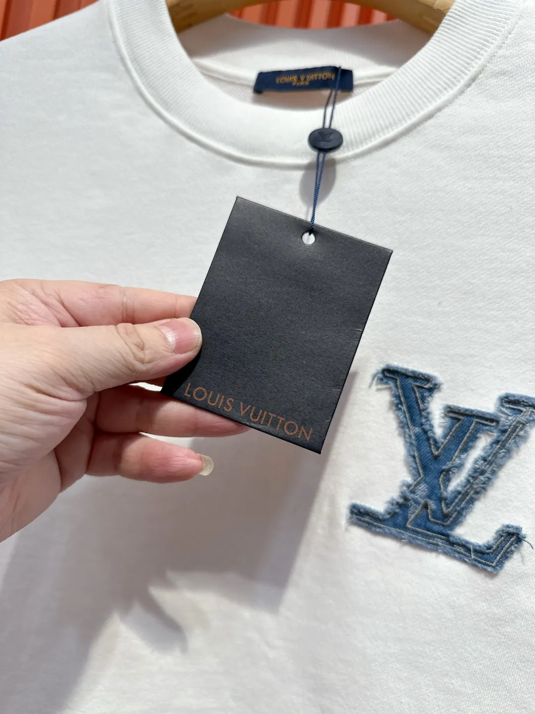 Denim Patch Logo Crew-Neck Sweatshirt D20519708 — view 6