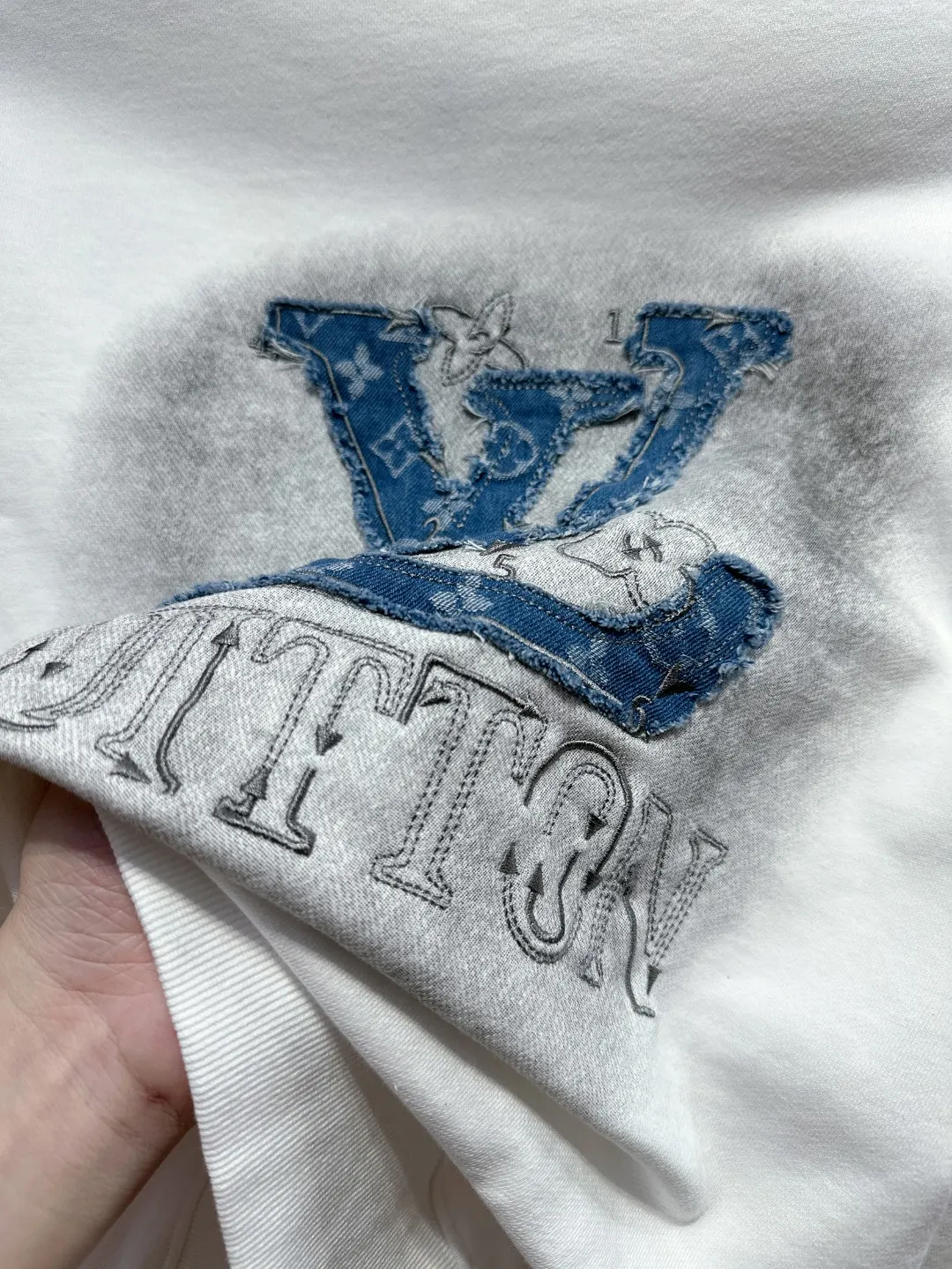 Denim Patch Logo Crew-Neck Sweatshirt D20519708 — view 10