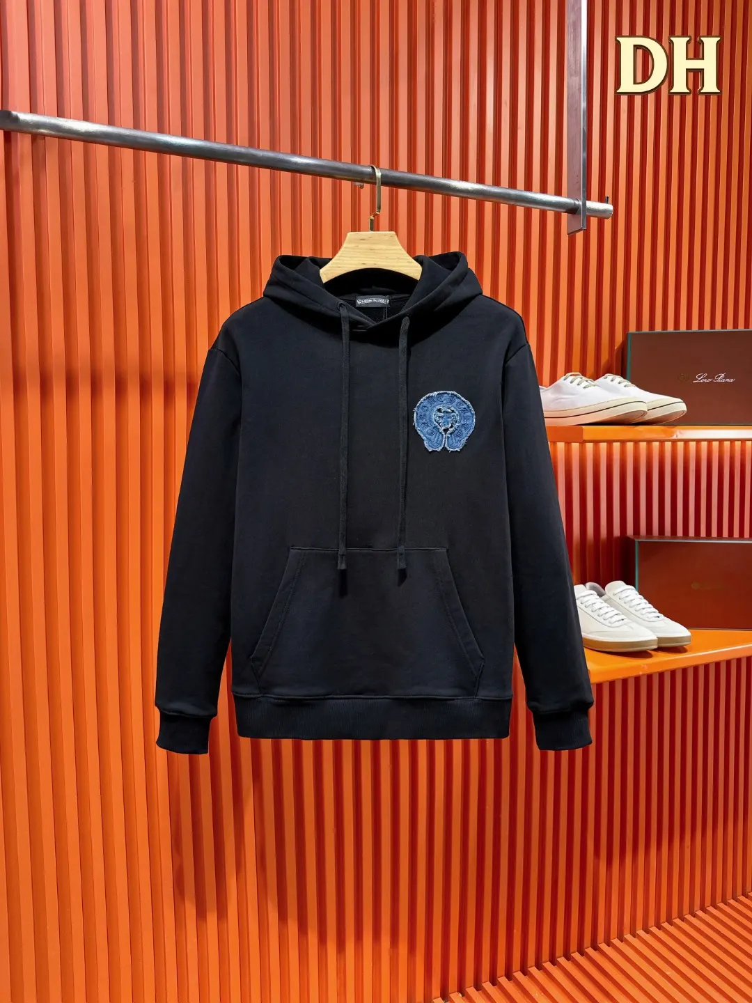 Chrome Hearts Denim Patch Embroidered Hoodie D21519690