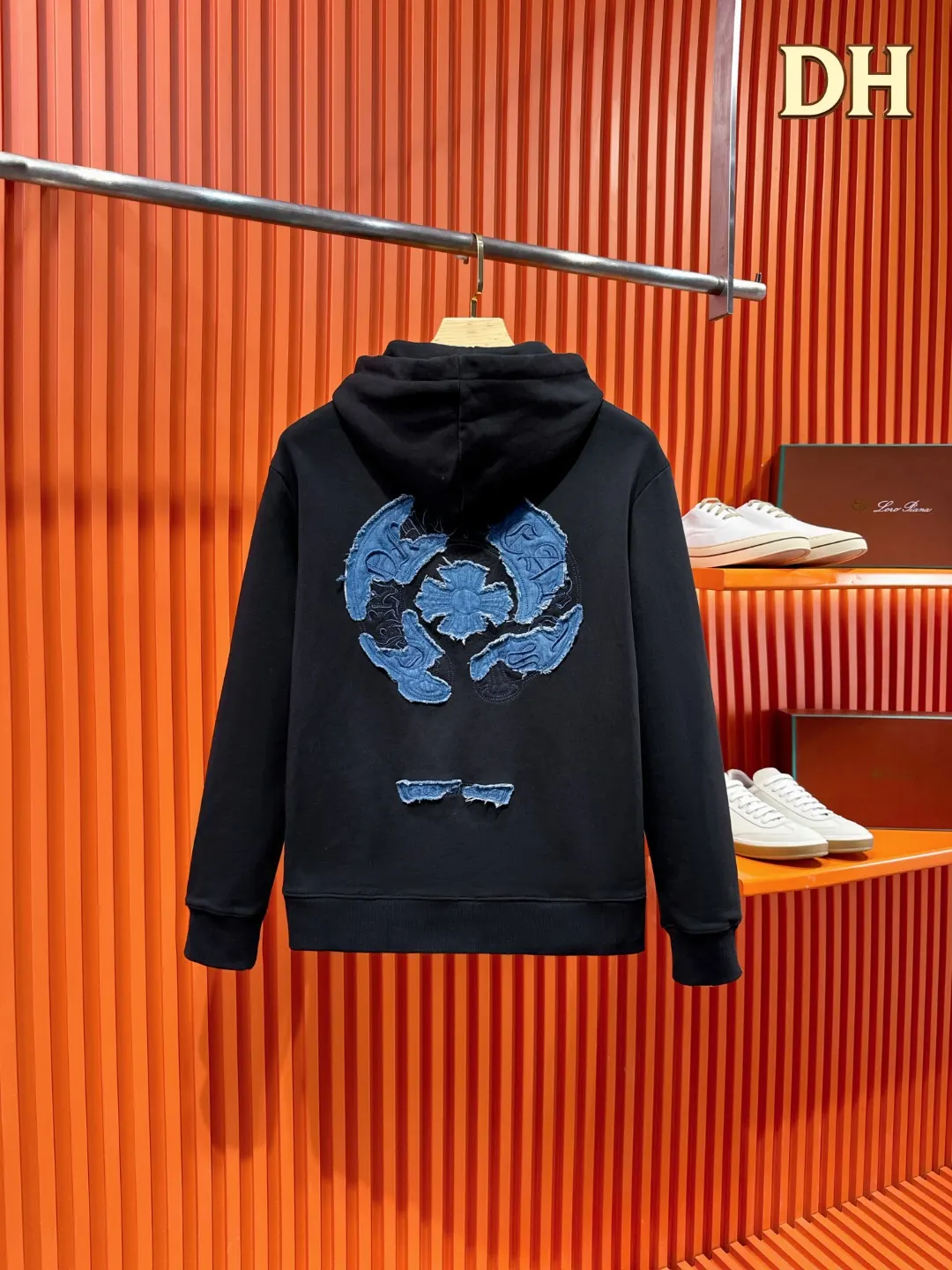 Chrome Hearts Denim Patch Embroidered Hoodie D21519690 — view 2
