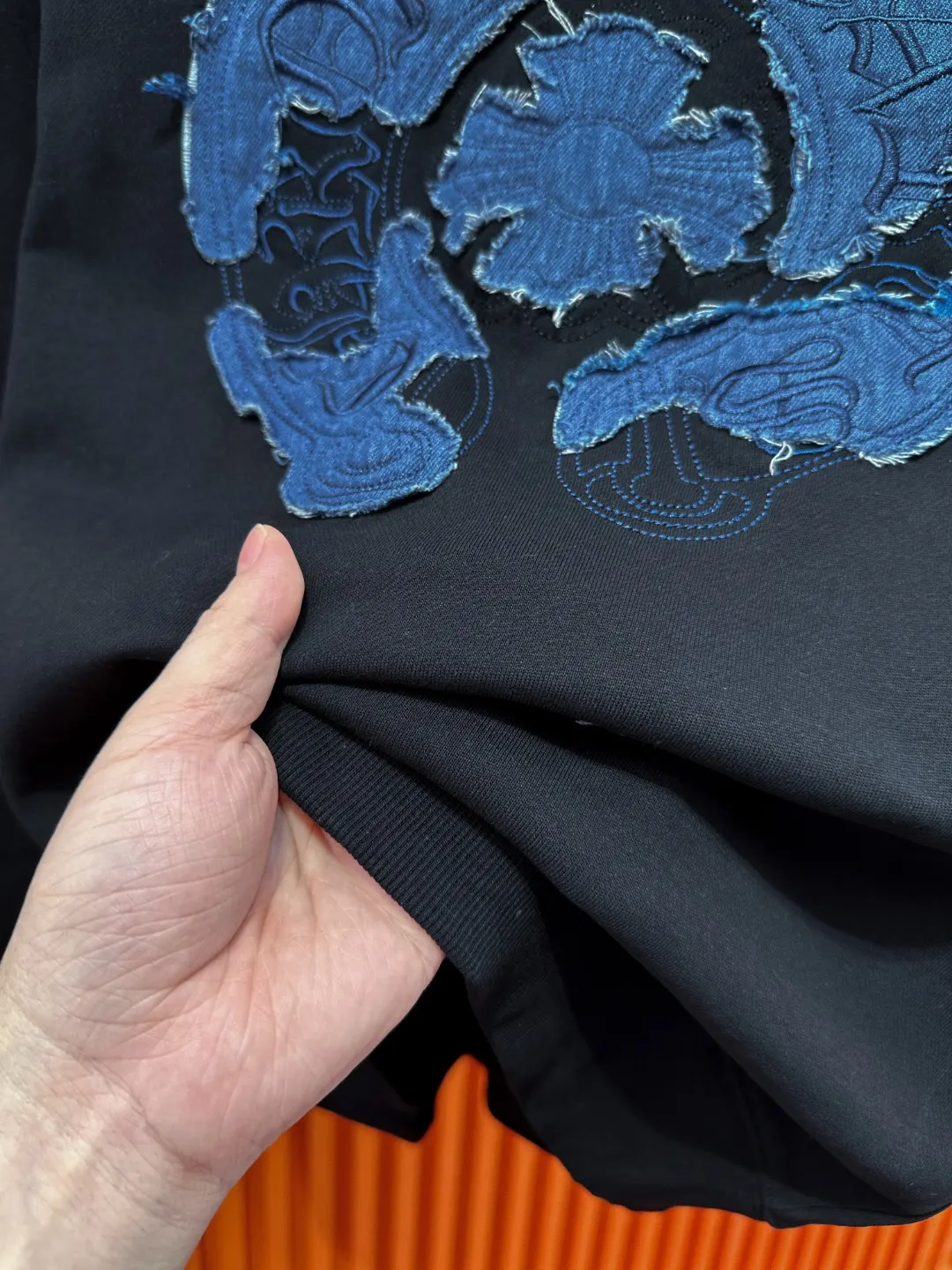 Chrome Hearts Denim Patch Embroidered Hoodie D21519690 — view 8