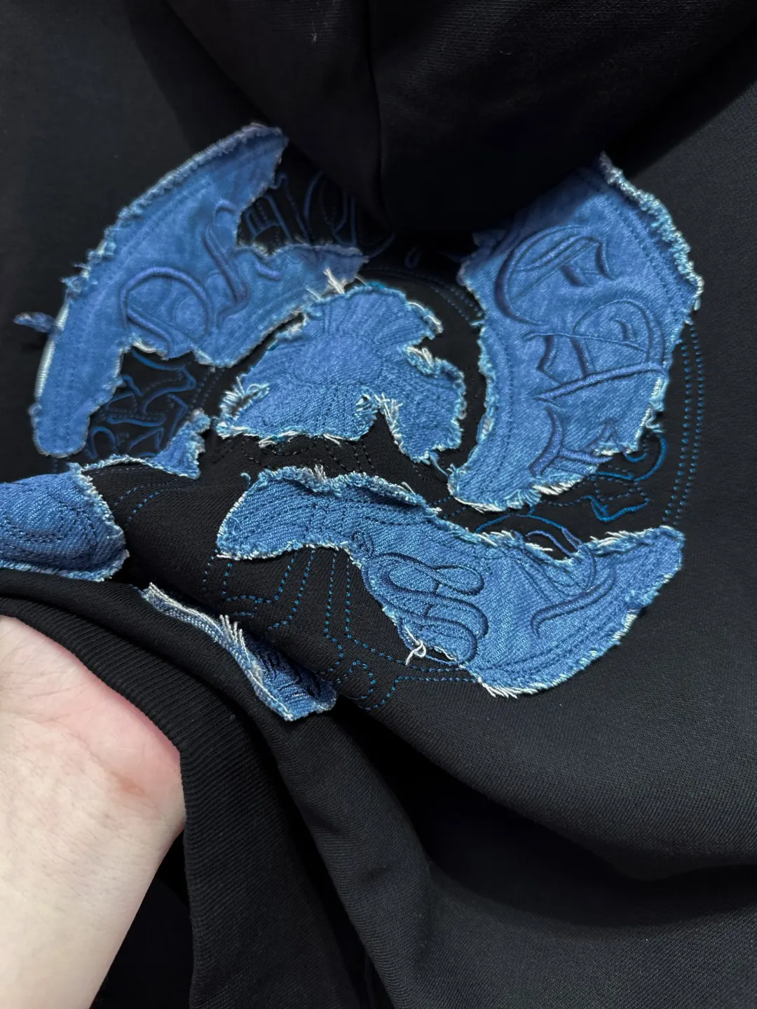 Chrome Hearts Denim Patch Embroidered Hoodie D21519690 — view 9