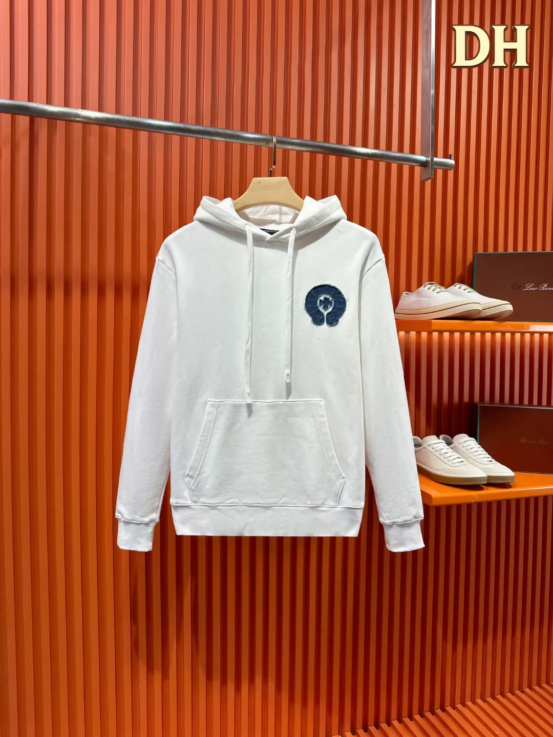 Denim Patch Horseshoe Logo Hoodie D21519689