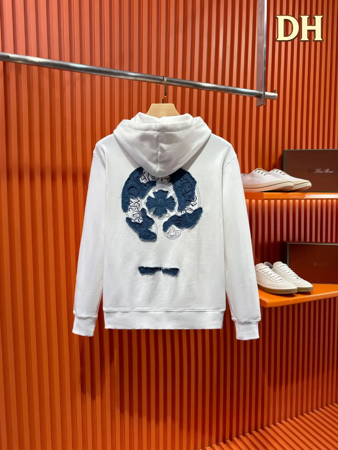 Denim Patch Horseshoe Logo Hoodie D21519689 — view 2