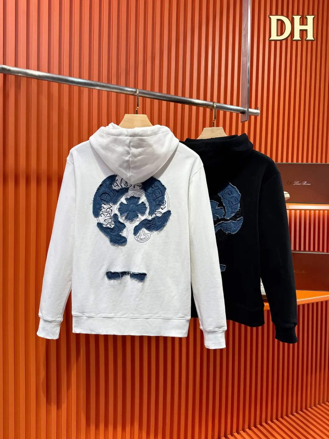 Denim Patch Horseshoe Logo Hoodie D21519689 — view 4
