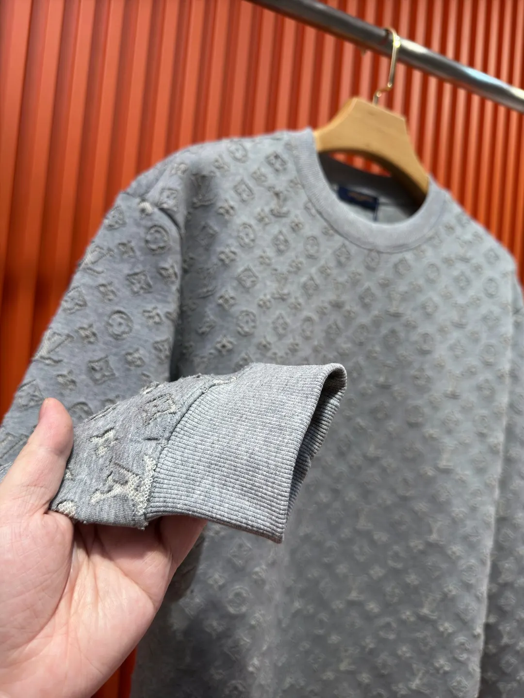 Monogram Jacquard Devoré Crew-Neck Sweatshirt D21519701 — view 5