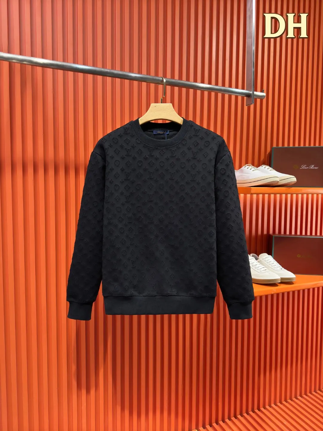 Monogram Jacquard Burnout Crew-Neck Sweatshirt D21519702