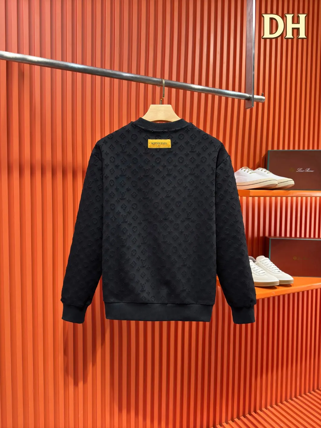 Monogram Jacquard Burnout Crew-Neck Sweatshirt D21519702 — view 2