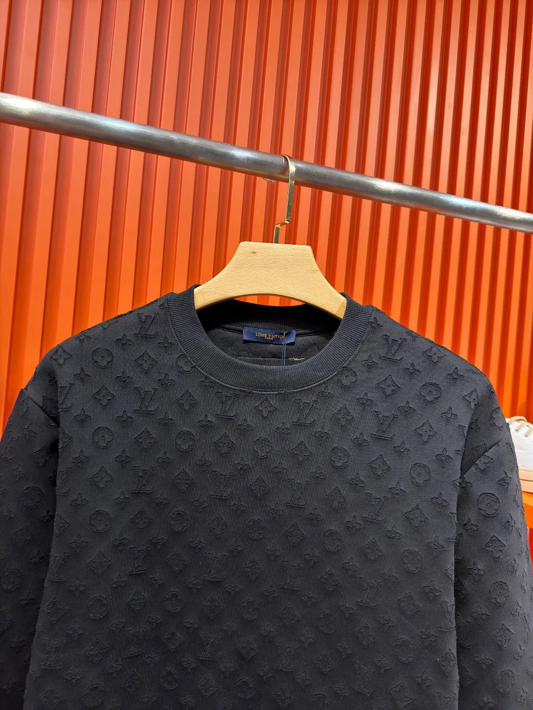 Monogram Jacquard Burnout Crew-Neck Sweatshirt D21519702 — view 4