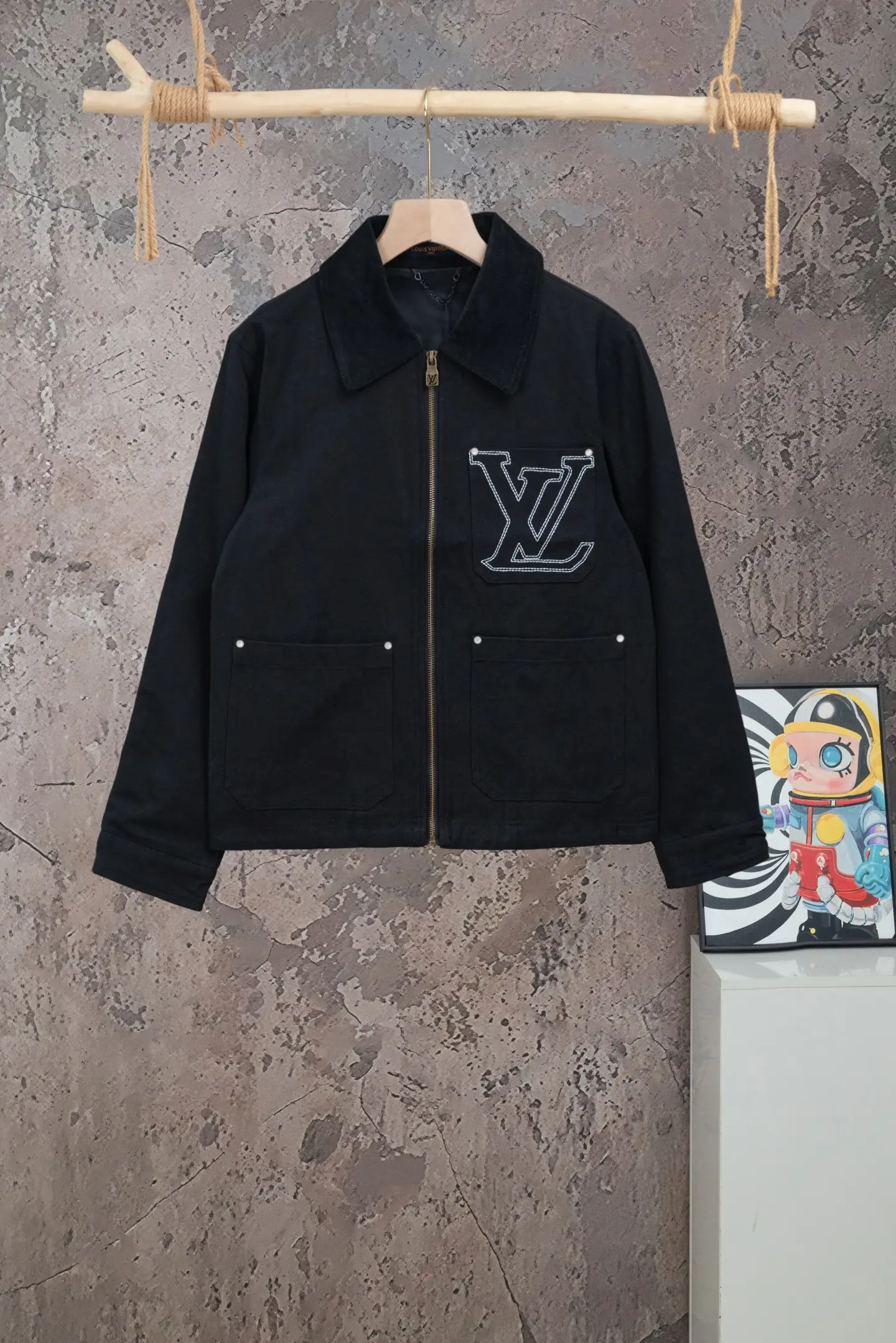 Embroidered Canvas Workwear Jacket D23019780