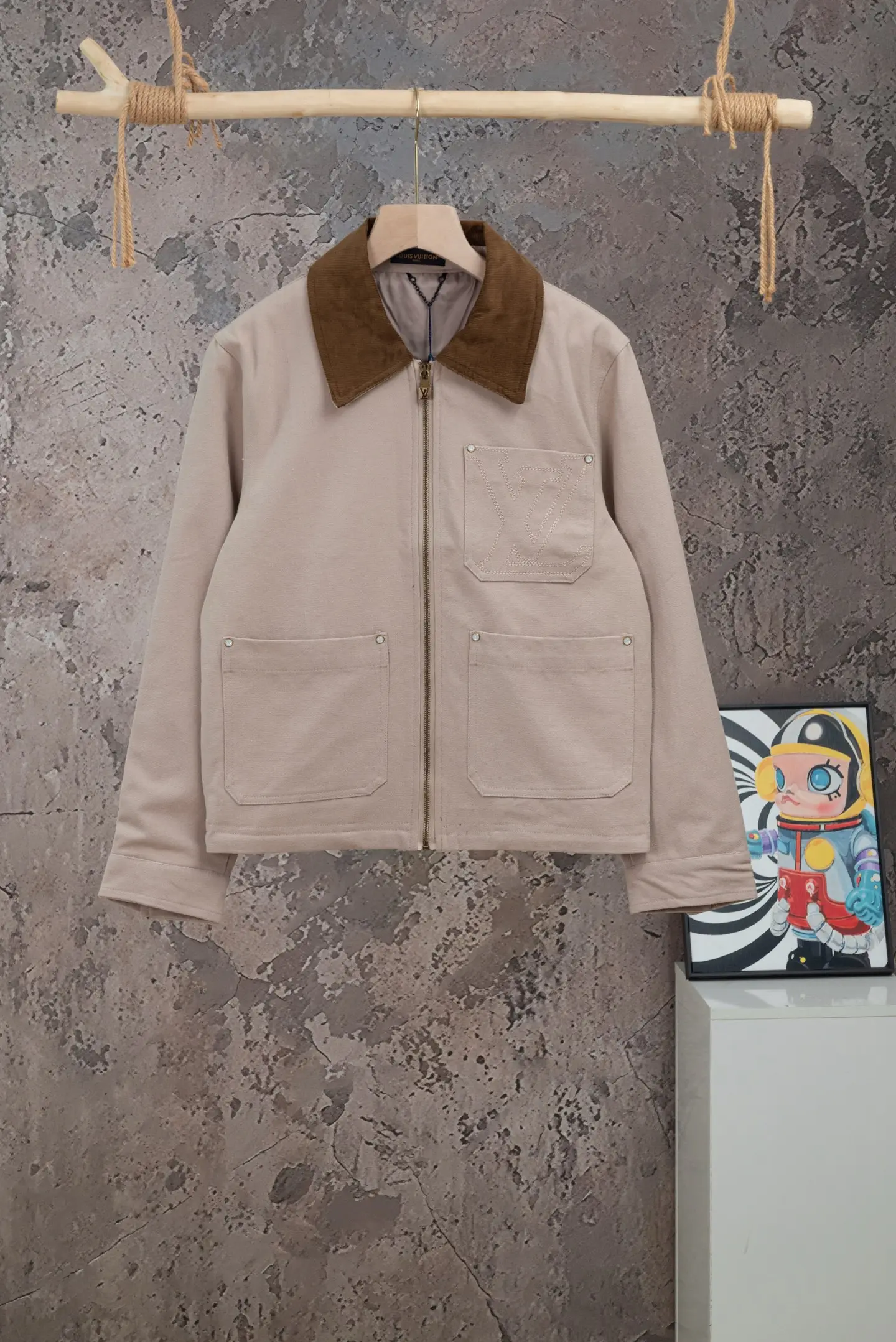 Embroidered Canvas Workwear Jacket D23019781