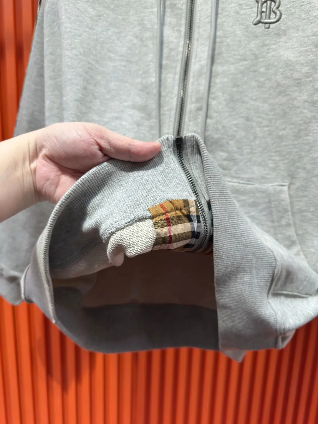 Vintage Check Panel Zip-Up Hoodie D23519722 — view 14