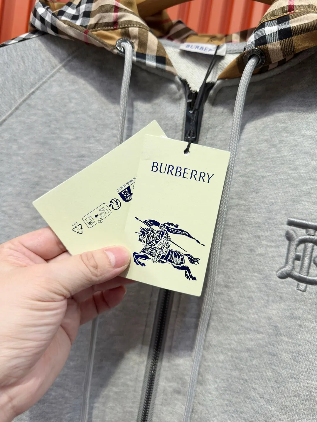 Vintage Check Panel Zip-Up Hoodie D23519722 — view 15