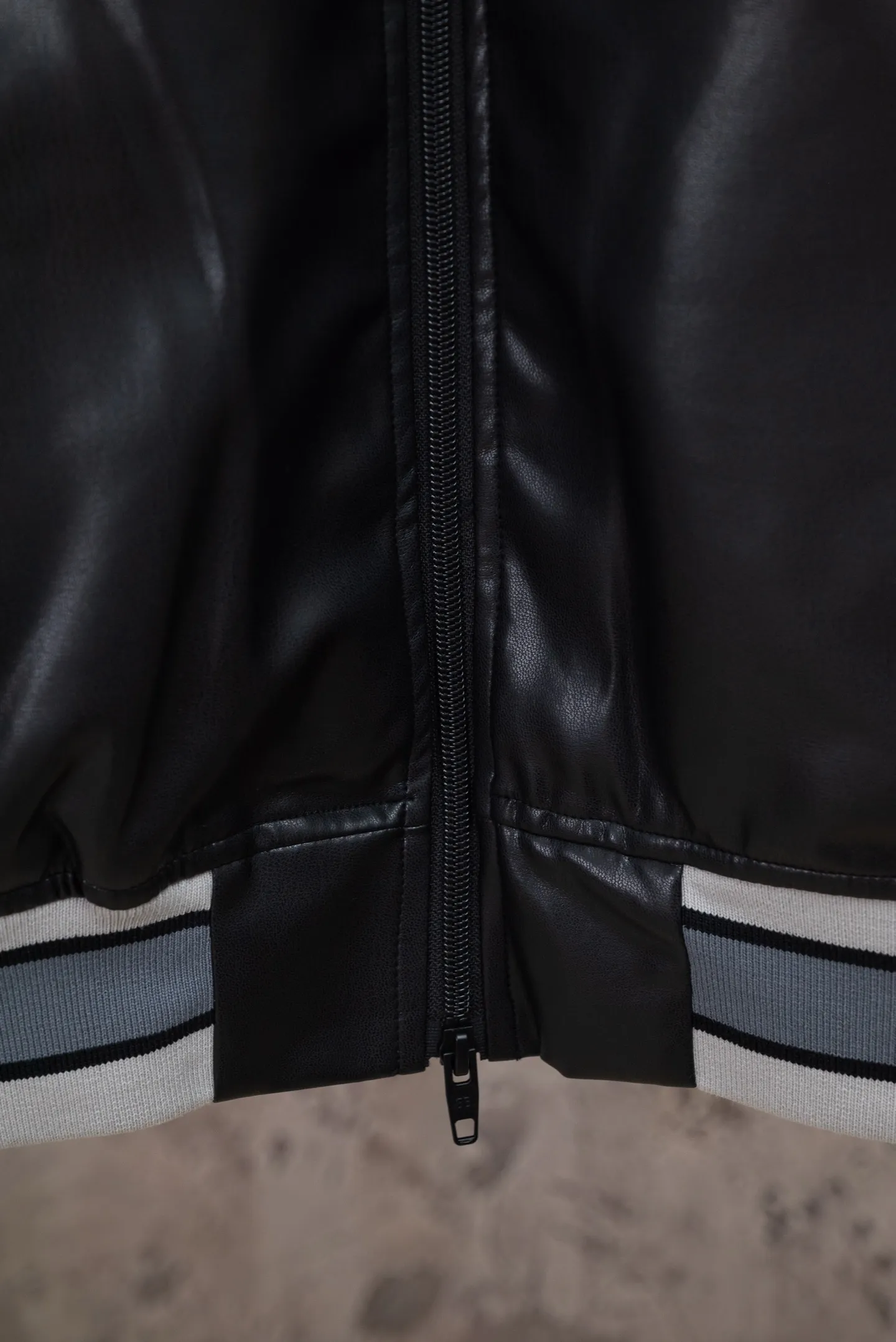 Embroidered Faux Leather Bomber Jacket D24019794 — view 5
