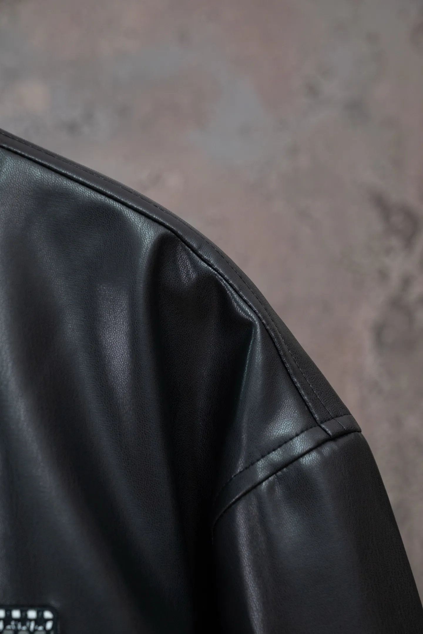 Embroidered Faux Leather Bomber Jacket D24019794 — view 7