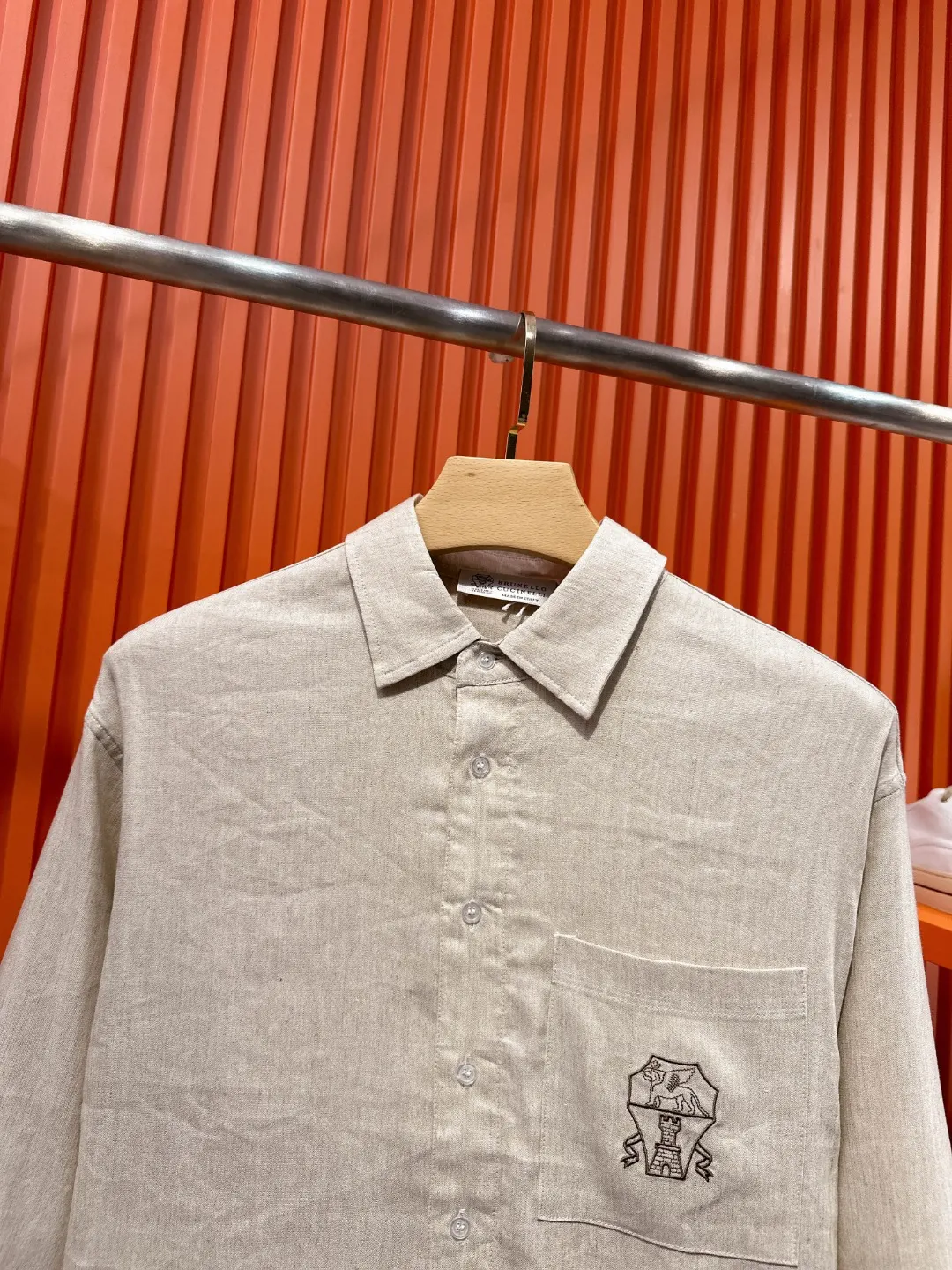 Embroidered Tencel-Linen Shirt and Trousers Set D41019719 — view 7