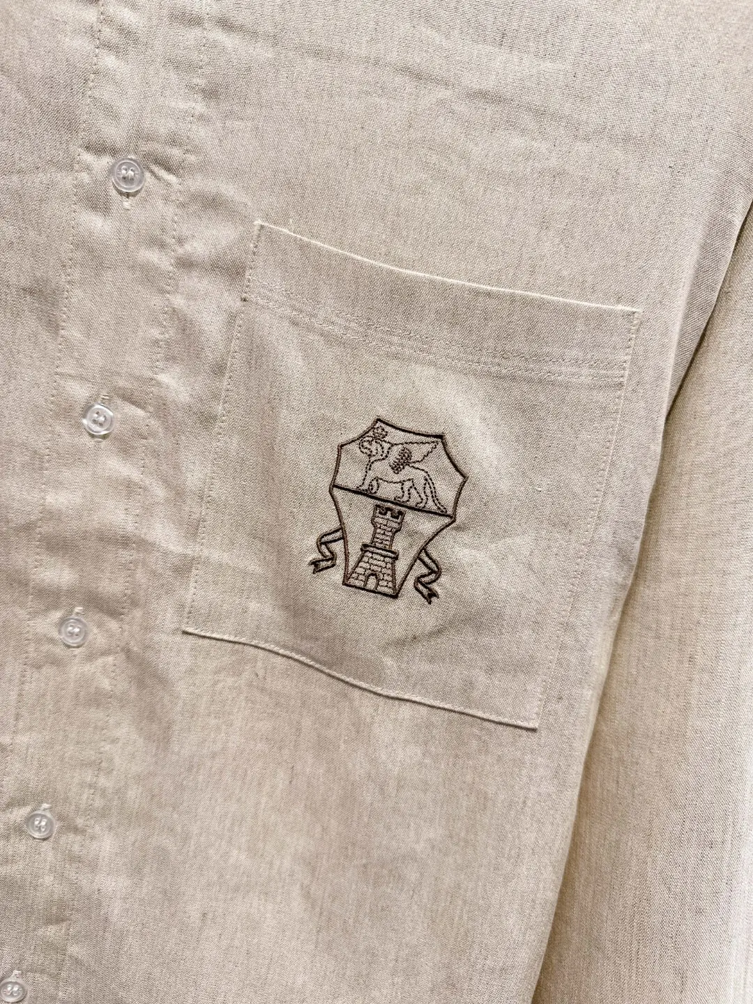 Embroidered Tencel-Linen Shirt and Trousers Set D41019719 — view 8