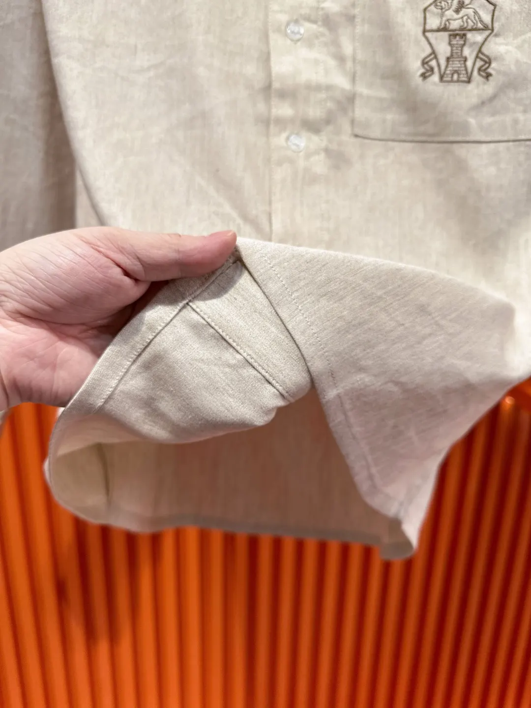 Embroidered Tencel-Linen Shirt and Trousers Set D41019719 — view 11
