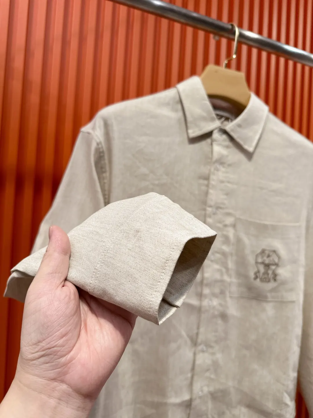 Embroidered Tencel-Linen Shirt and Trousers Set D41019719 — view 12