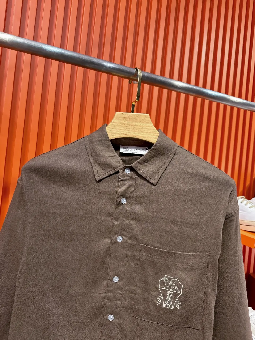 Embroidered Tencel-Linen Shirt and Trousers Set D41019720 — view 7