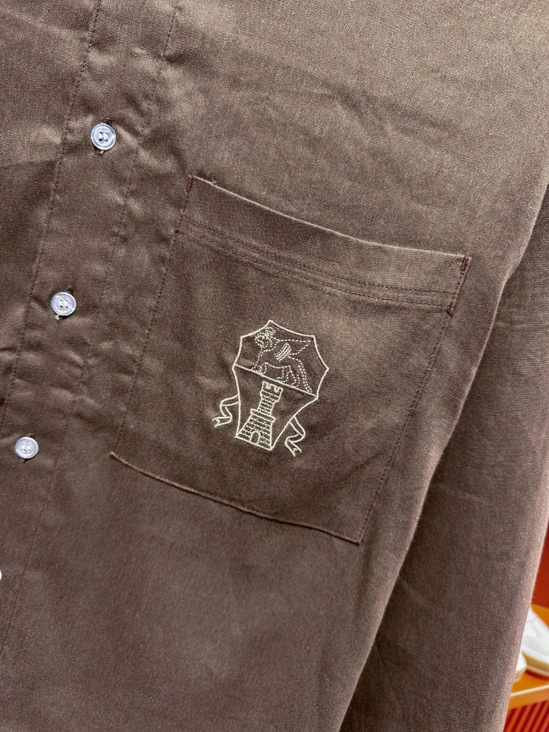 Embroidered Tencel-Linen Shirt and Trousers Set D41019720 — view 9