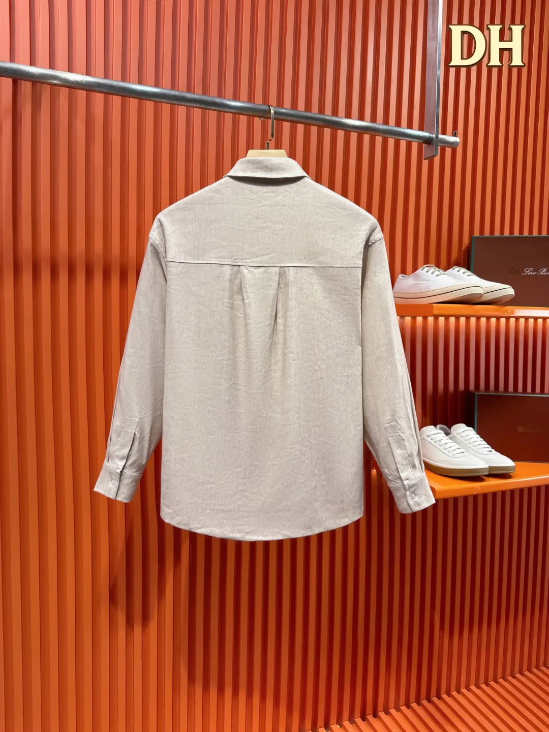 Linen and Tencel Blend Shirt and Trousers Set D41019717 — view 4