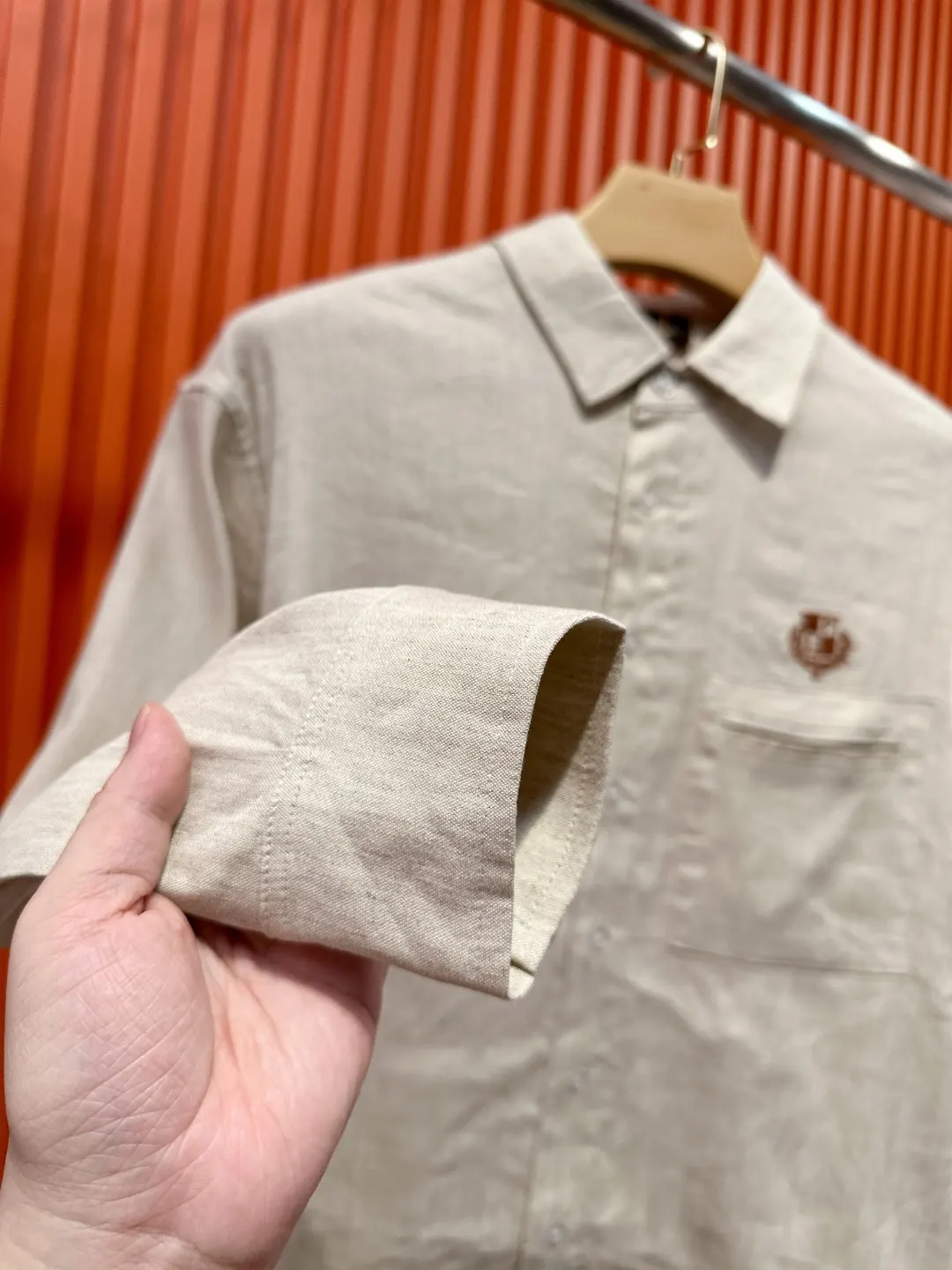 Linen and Tencel Blend Shirt and Trousers Set D41019717 — view 9