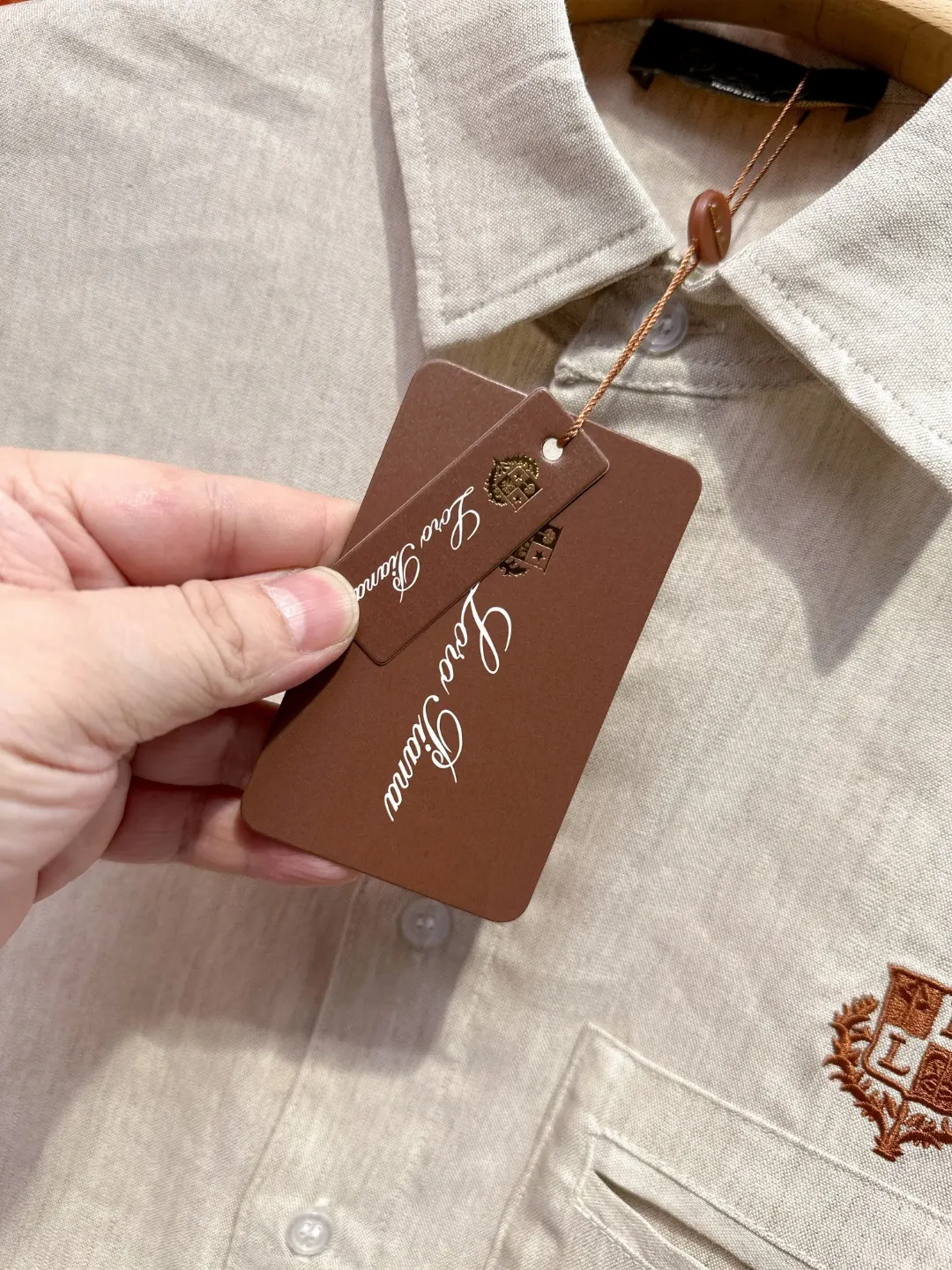 Linen and Tencel Blend Shirt and Trousers Set D41019717 — view 15