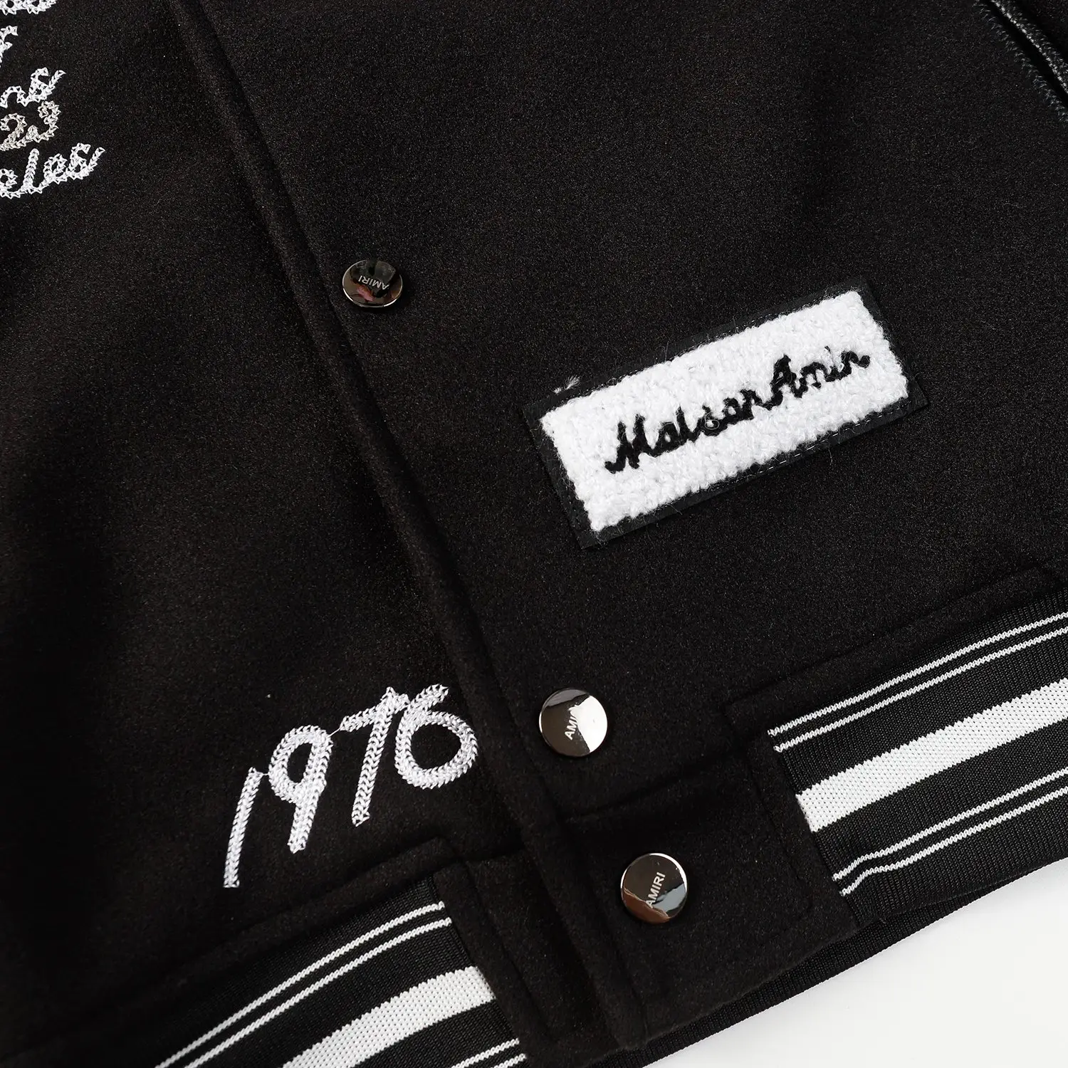 Tiger Embroidered Leather-Sleeved Varsity Jacket D24522177 — view 4