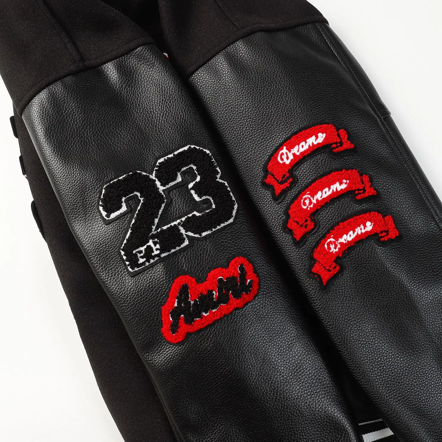 Tiger Embroidered Leather-Sleeved Varsity Jacket D24522177 — view 7