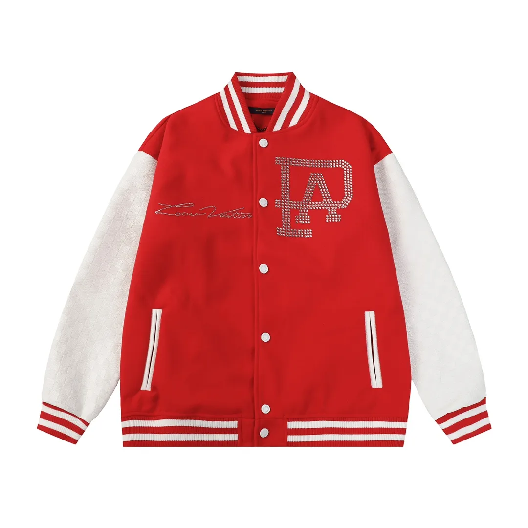Embellished Damier Sleeve Varsity Jacket D27022173