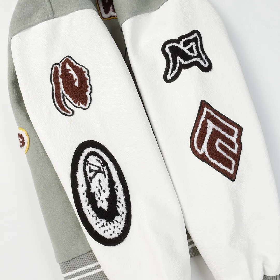 Embroidered Patch Varsity Bomber Jacket D24522182 — view 3