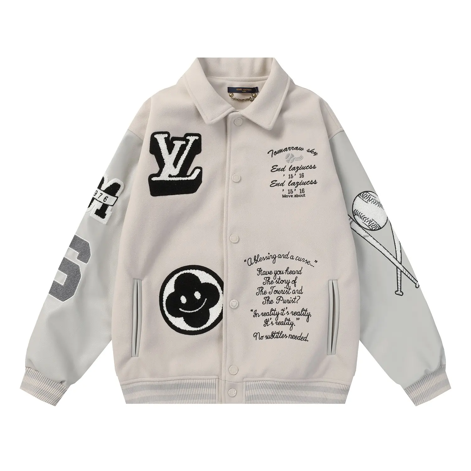 Embroidered Patch Varsity Bomber Jacket D25522178