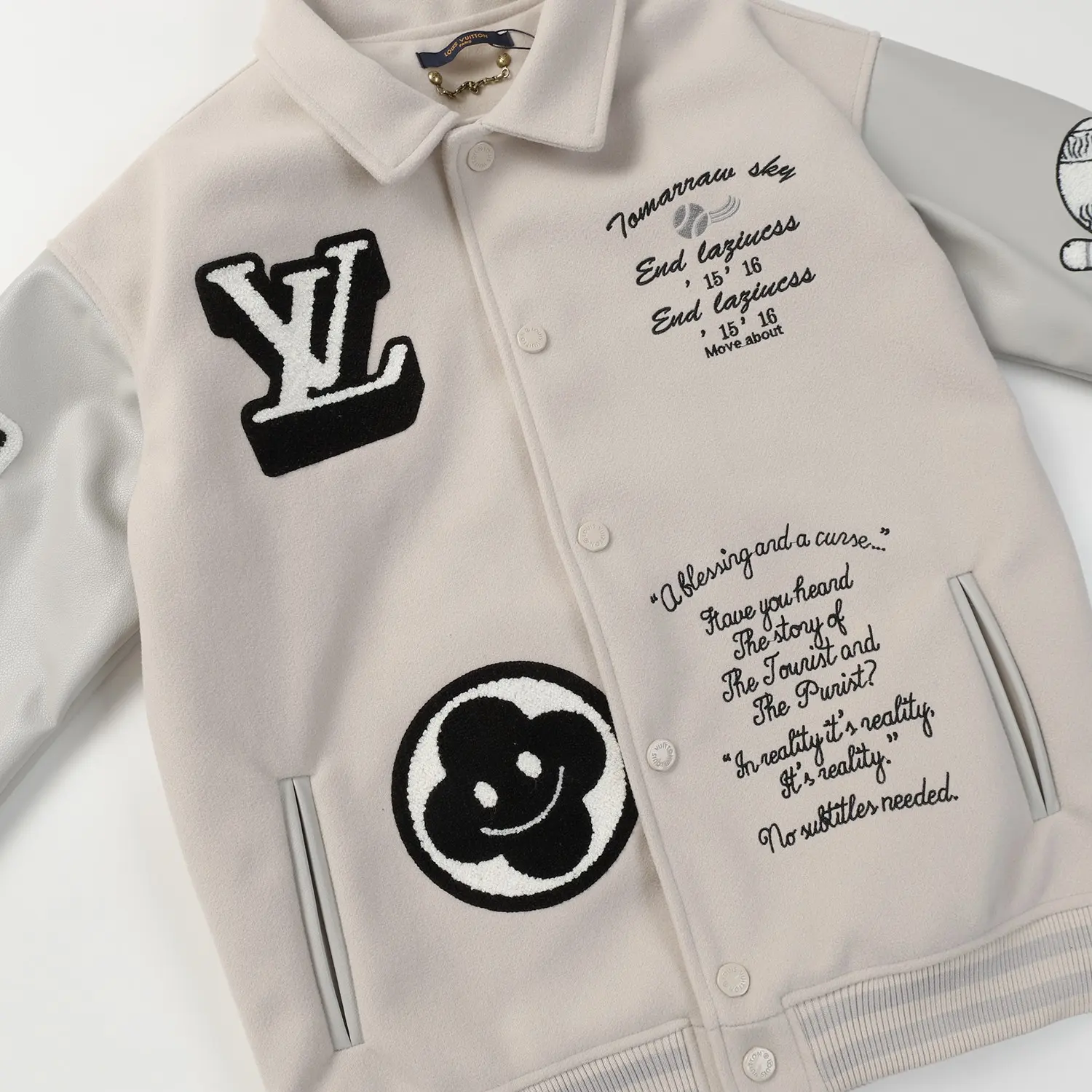 Embroidered Patch Varsity Bomber Jacket D25522178 — view 3