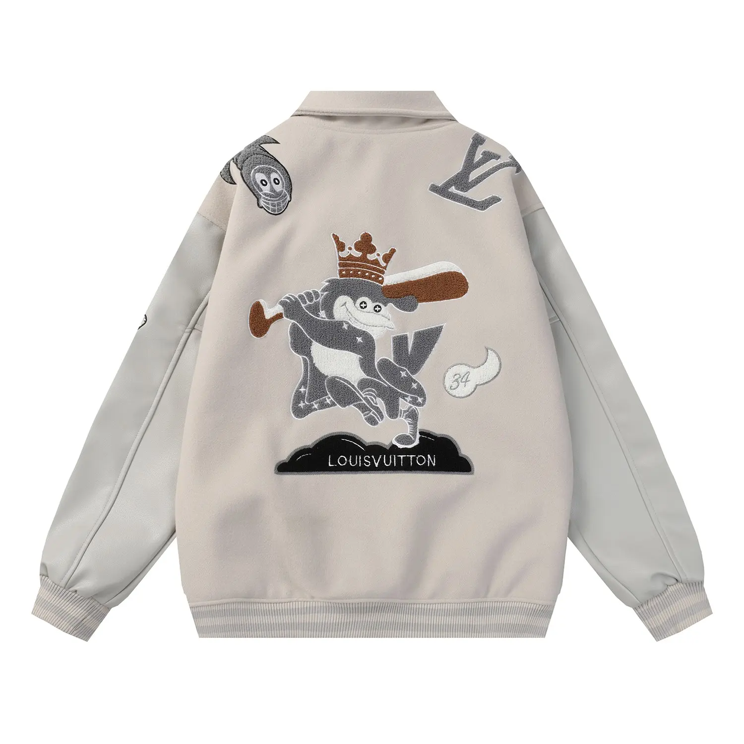Embroidered Patch Varsity Bomber Jacket D25522178 — view 9