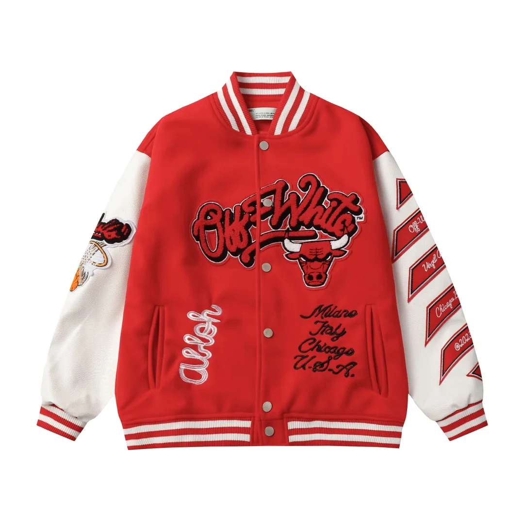 Off-White x NBA Chicago Bulls Varsity Jacket D24522179