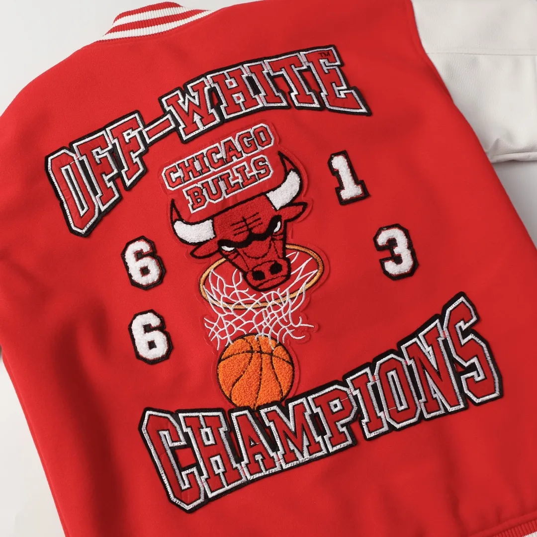 Off-White x NBA Chicago Bulls Varsity Jacket D24522179 — view 8