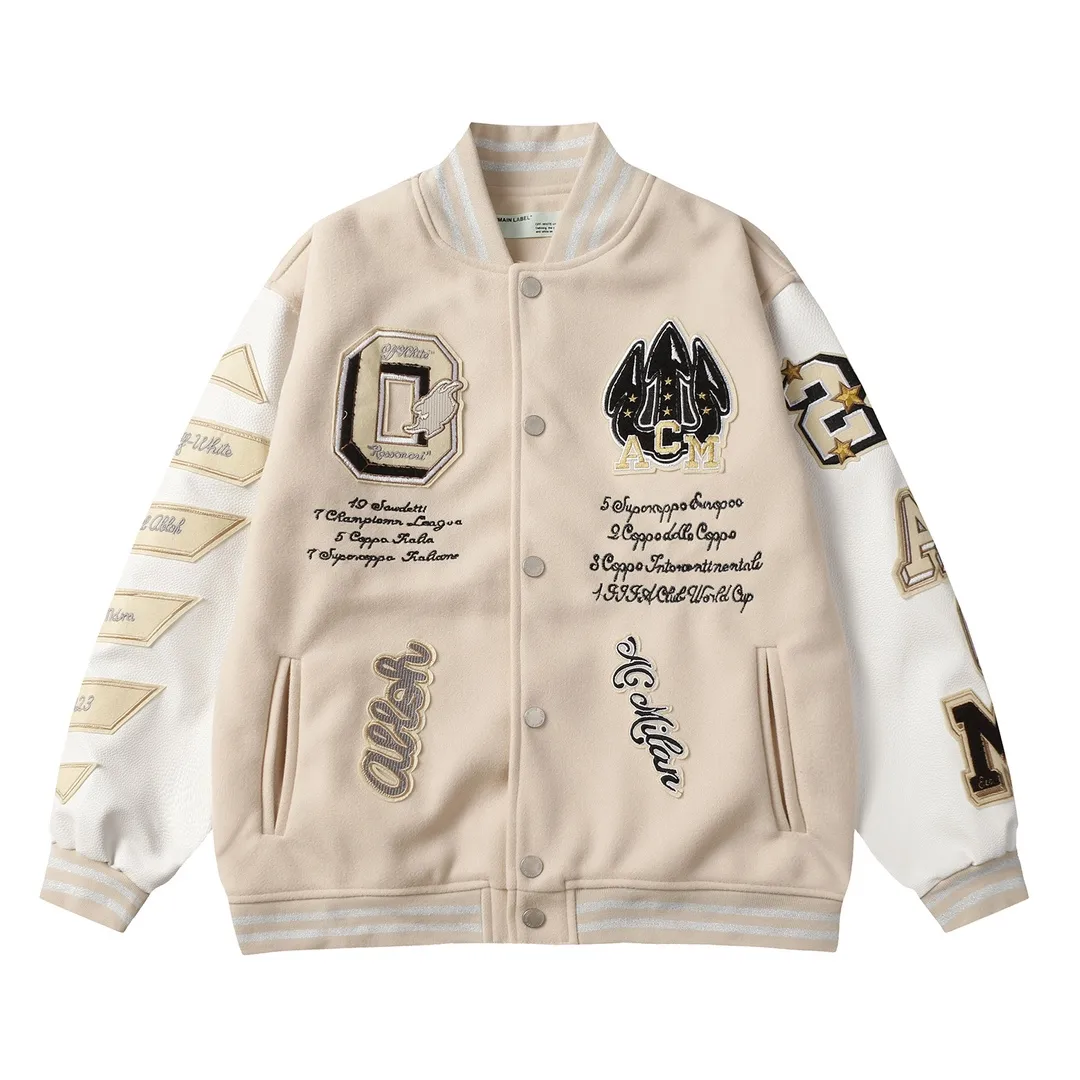 Embroidered Patch Varsity Jacket D25522175