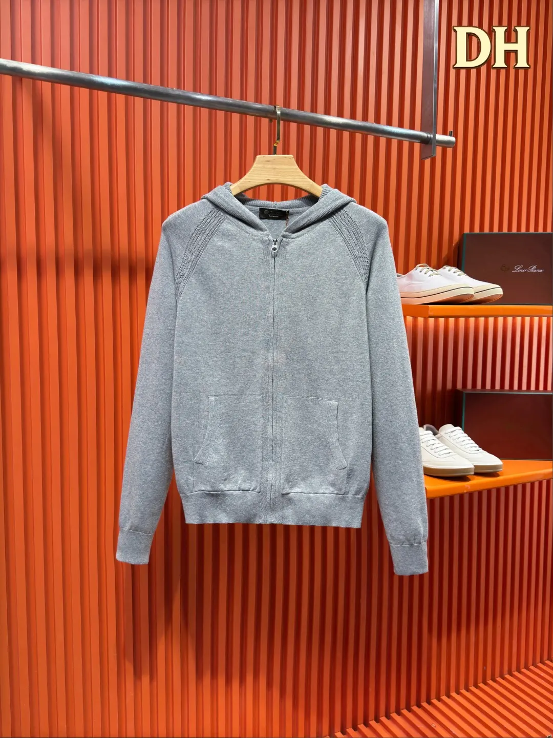 Knit Zip-Up Hooded Cardigan D24519728