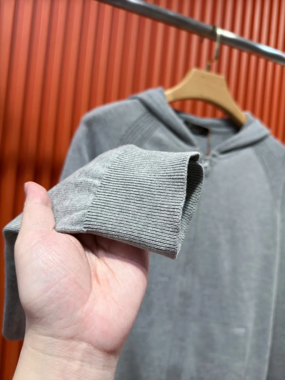 Knit Zip-Up Hooded Cardigan D24519728 — view 6