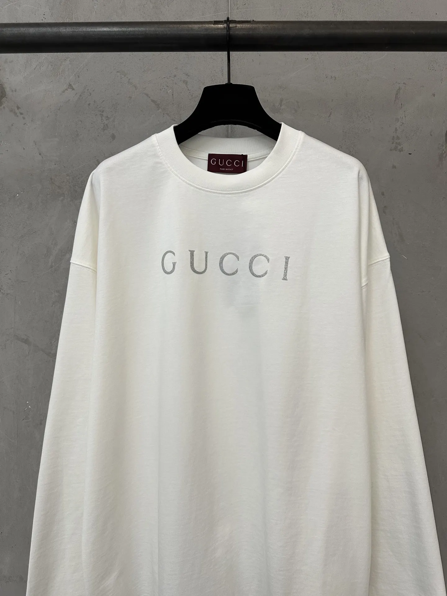 Glitter Logo Long-Sleeve Cotton T-Shirt D22022292 — view 3