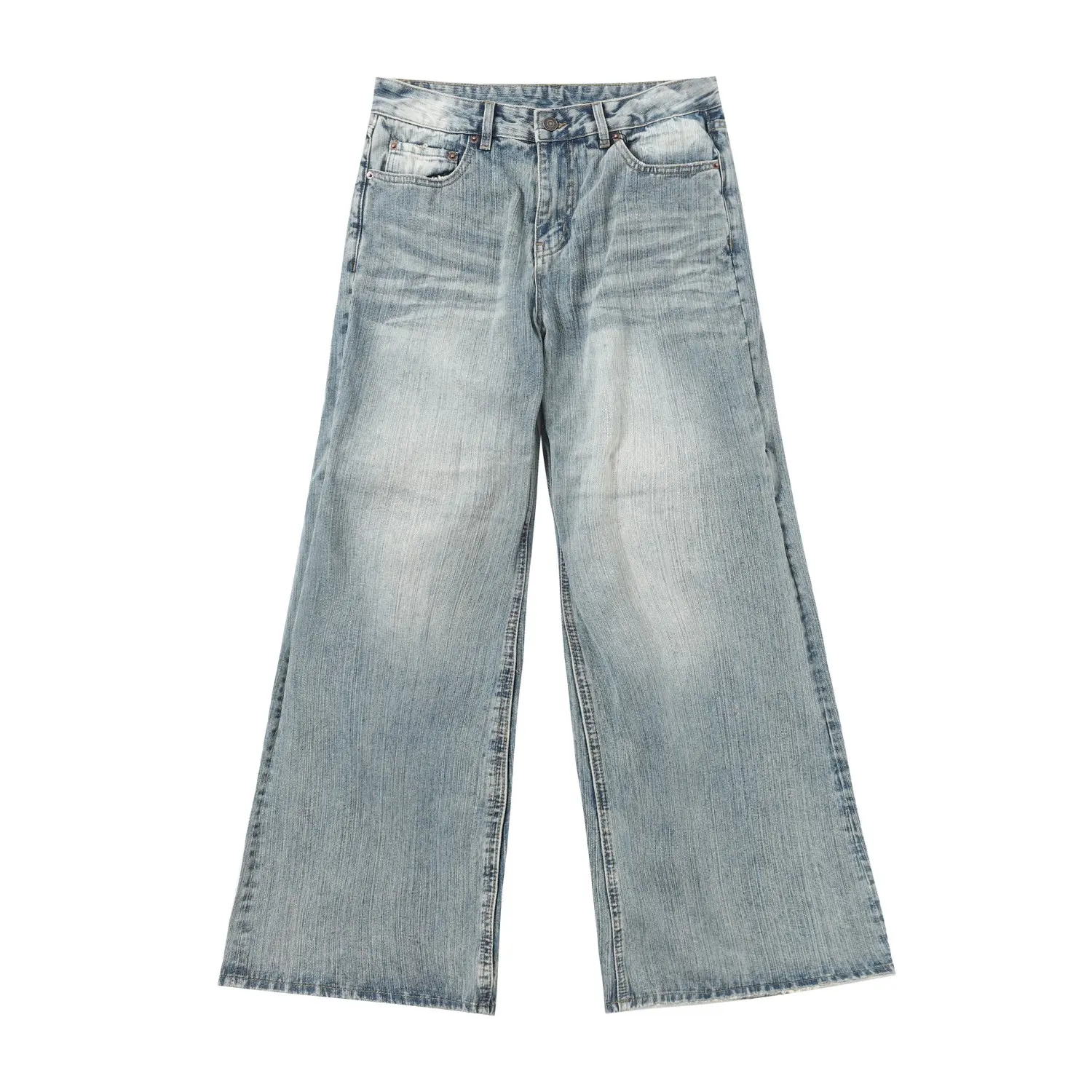 Washed Distressed Flared Jeans D25018690 — view 9