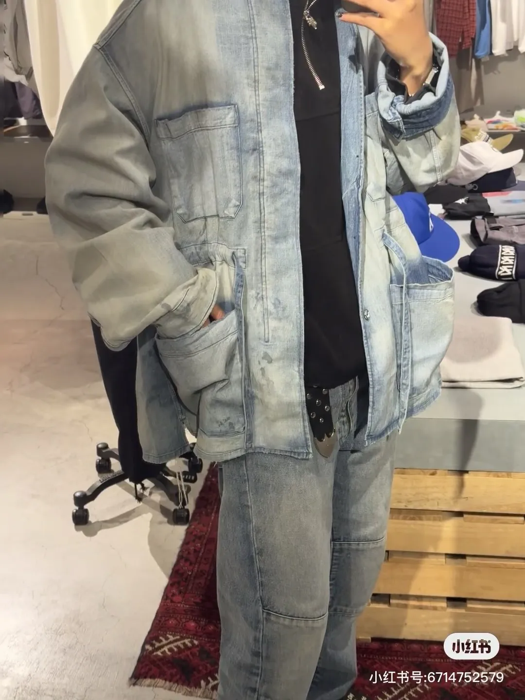 Mud-Dyed Distressed Denim Jacket D17020553 — view 5
