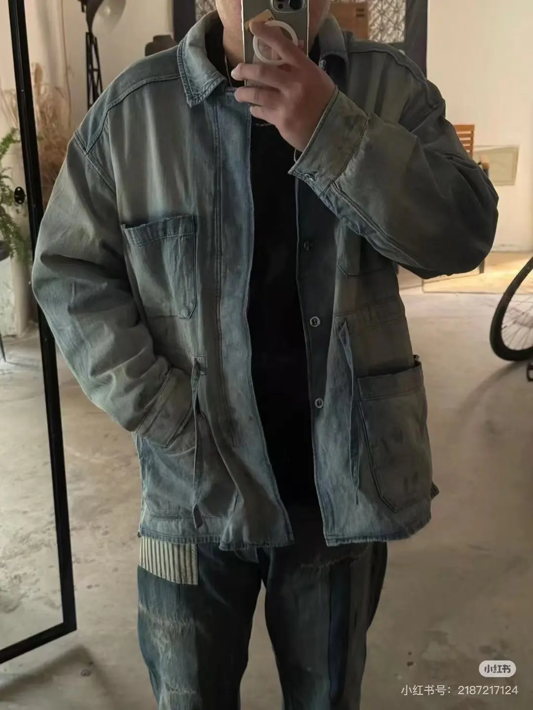 Mud-Dyed Distressed Denim Jacket D17020553 — view 6
